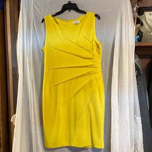Beautiful bright yellow Calvin Klein dress 14